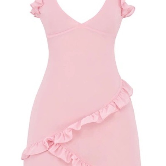 HOUSE OF CB 'Tania' Pink Quartz Ruffle Mini Dress NWT - Picture 9 of 15